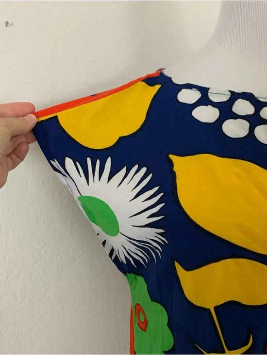 Marimekko For Target Floral Shift Dress Size small Bold Colorful Mod 100% rayon - Picture 5 of 15